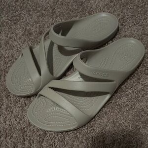 Crocs Gray Slide Sandals